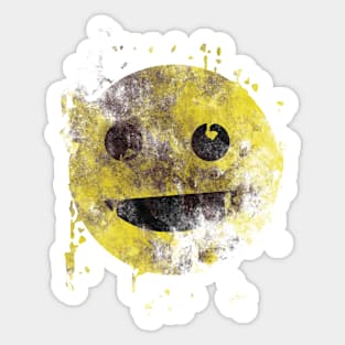 Faded Smiley Face Cyberpunk Post-apocalypse Sticker